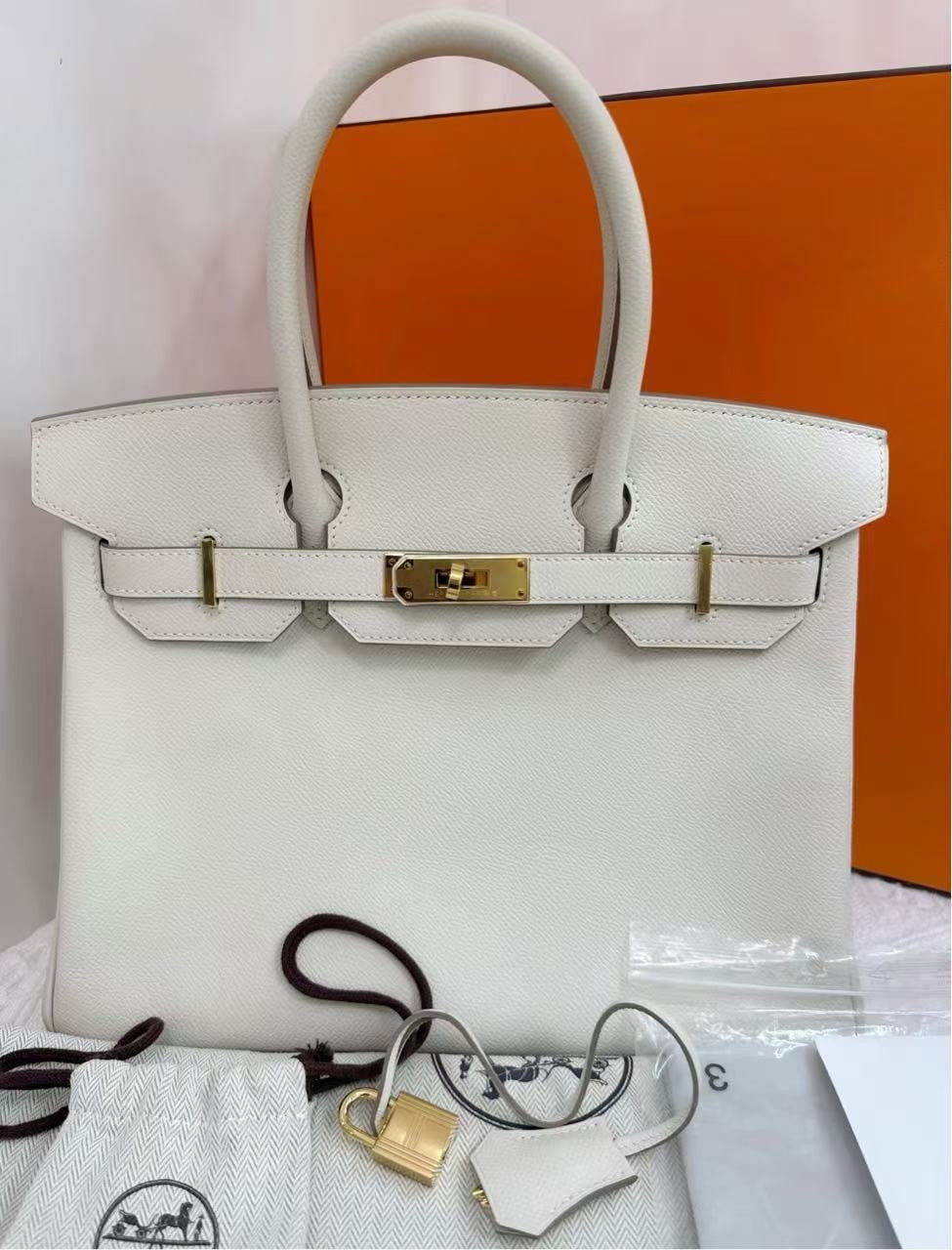 Like New Hermes Birkin 30 Craie Epsom Leather Gold Hardware 2020